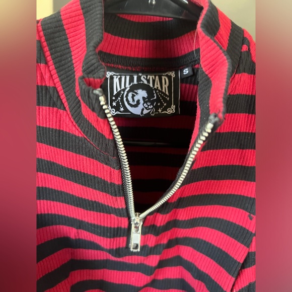 KILLSTAR long sleeve stripped crop top - Picture 4 of 6